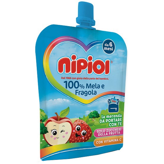Nipiol Purea Pouch Mela/Fragola 85g-1