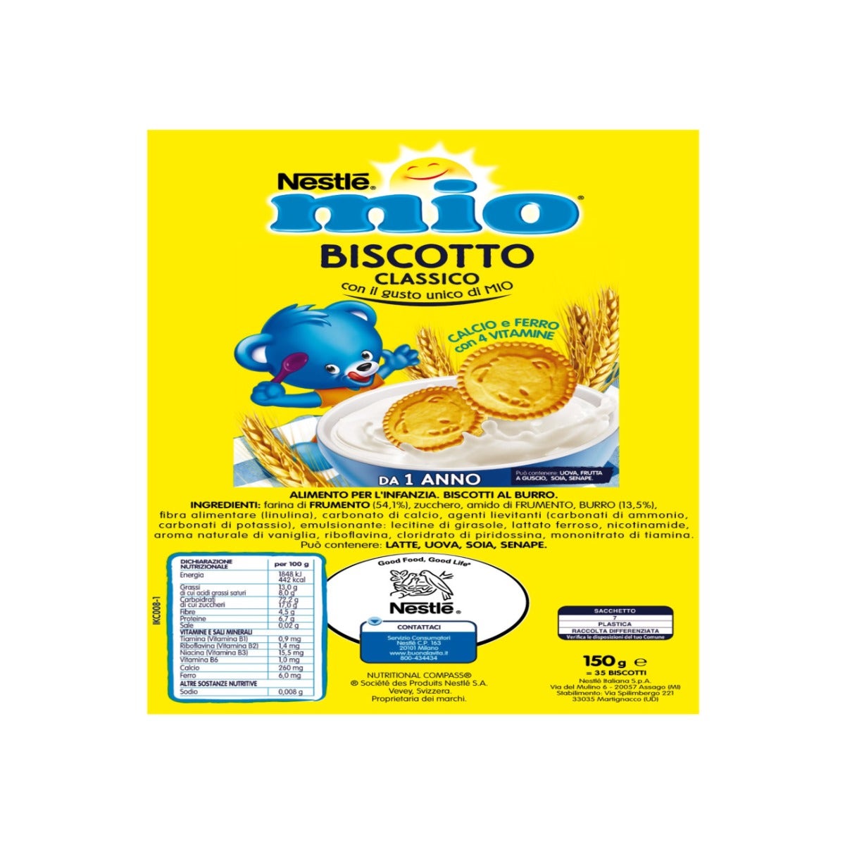 Nestlè Mio Biscotto Gusto Classico Da 12 Mesi Sacchetto 180g-3