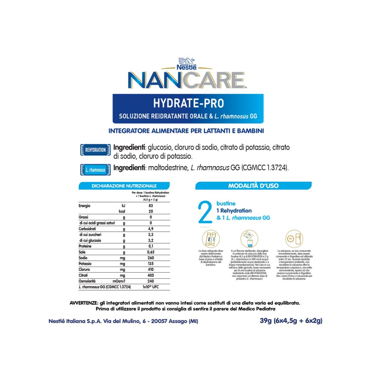 Nestlé Nancare Hydrate-pro Integratore Pediatrico Per Lattanti E Bambini Dalla Nascita 12 Bustine-2