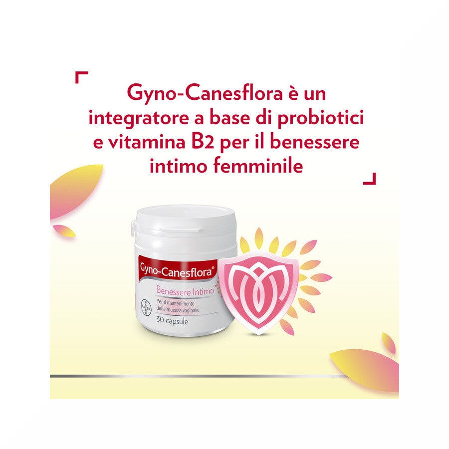 Gyno Canesflora probiotico con vitamina B2 per benessere Intimo e Flora Vaginale Equilibrata 30 cps-1