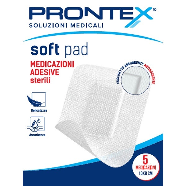 Medicazione Adesiva Sterile Prontex Soft Pad 10x8 cm 5 Pezzi-0
