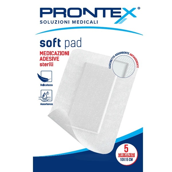 Medicazione Adesiva Sterile Prontex Soft Pad 10x15 cm 5 Pezzi-0