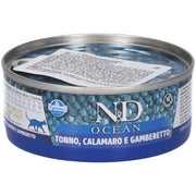 N&D Ocean con Tonno Calamaro e Gamberetto Cibo Umido Per Gatti 70g