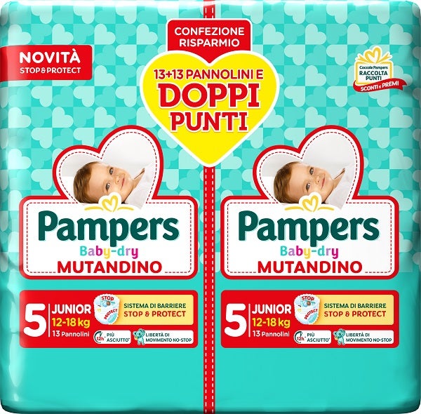 Pampers Baby Dry Pannolino Mutandina Junior Duo 26 Pezzi-0
