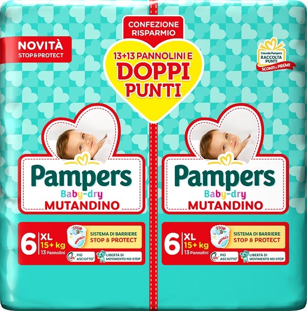Pampers Baby Dry Pannolino Mutandina Extra Large Duo 26 Pezzi-0