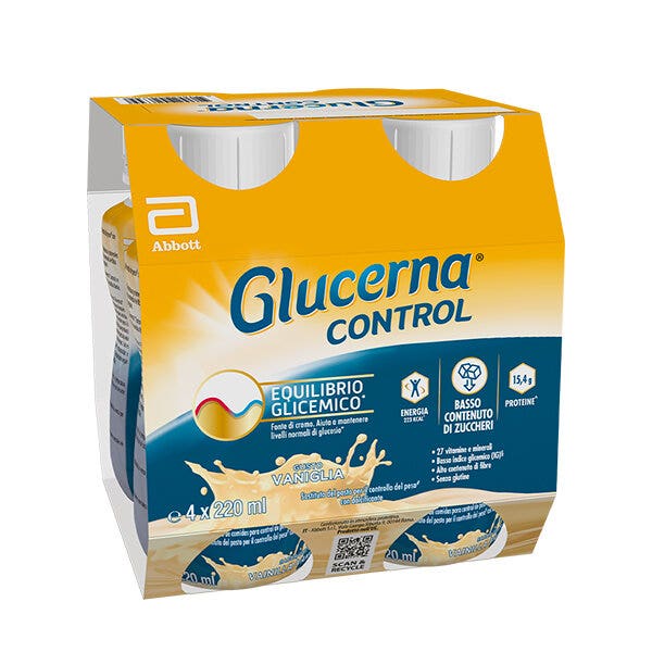 Glucerna Control Equilibrio Glicemico Pasto Sostitutivo Controllo Del Peso Drink Gusto Vaniglia 4x220ml-1