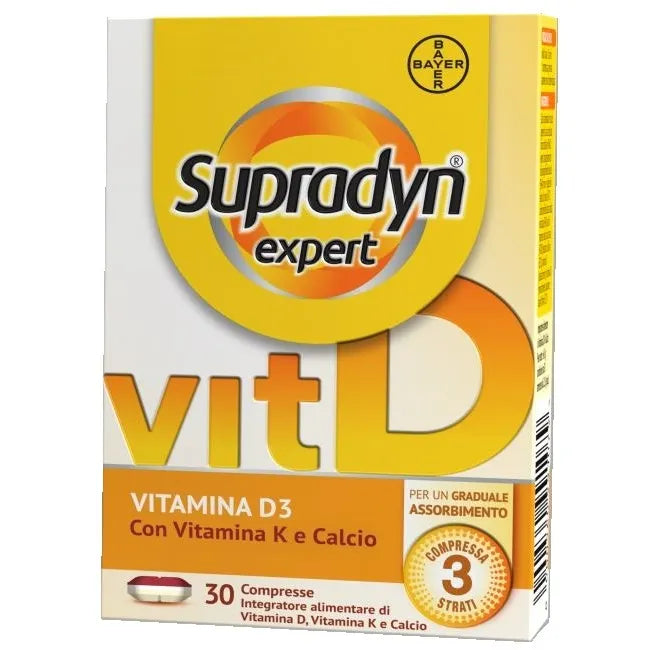 Supradyn Expert Vitamina D3 1000 ui K2 2000 ui Formula a 3 Strati Per Assorbimento Ottimizzato 30 Cpr