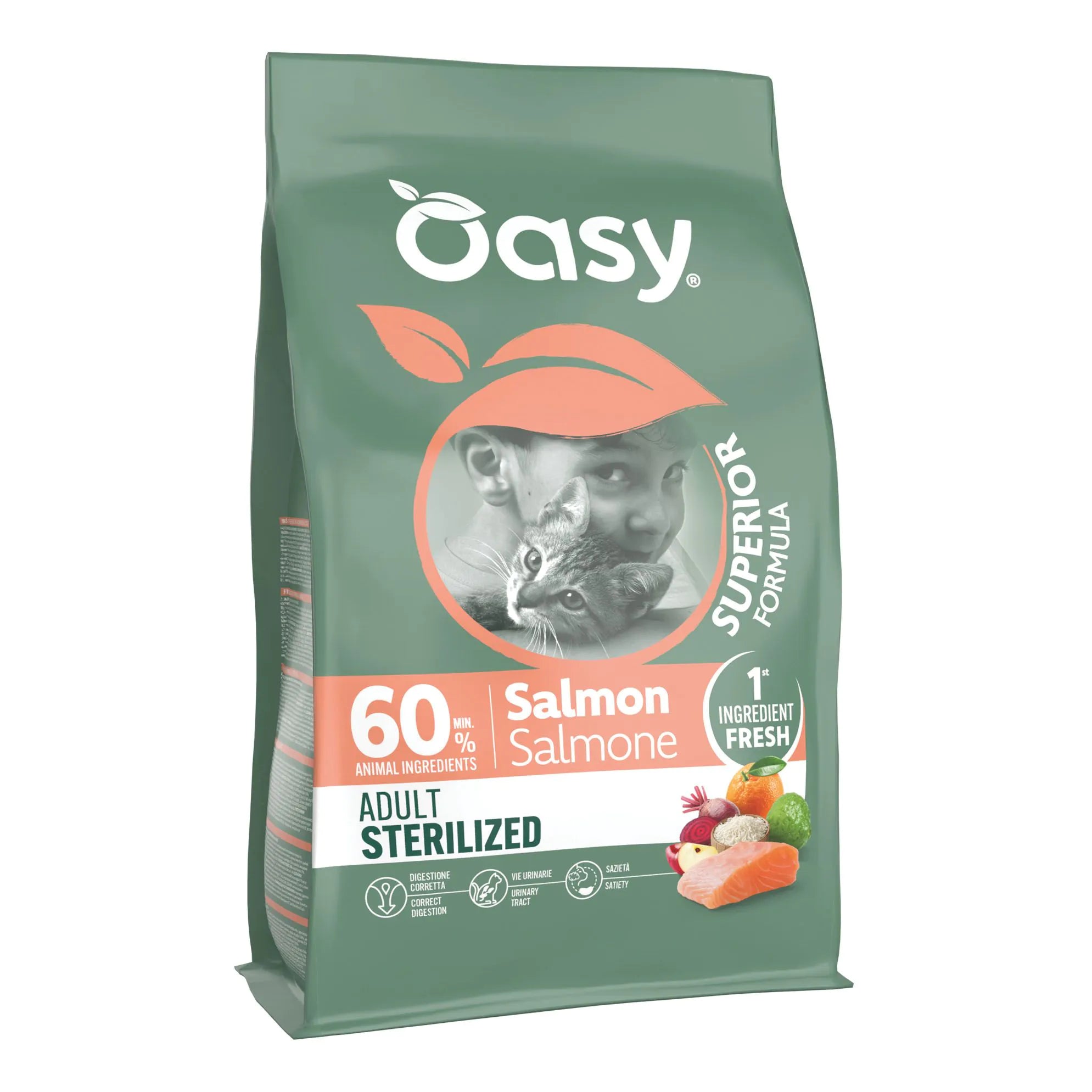 Oasy Dry Cat Superior Adult Sterilized Salmone 300 g