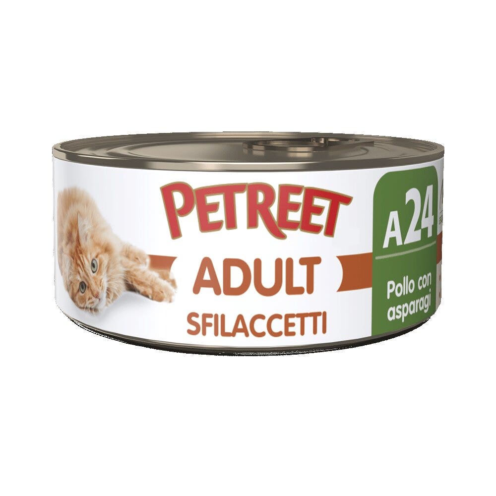 Petreet Adult Sfilaccetti Di Pollo Con Asparagi Per Gatti Lattina 70g-2