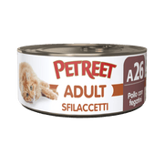 Petreet Adult Sfilaccetti Di Pollo Con Fegatini Per Gatti Lattina 70g-1
