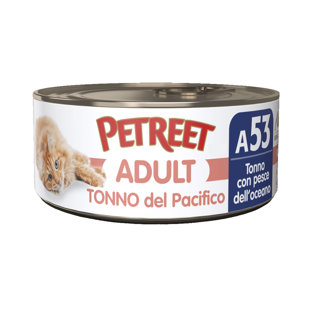 Petreet Adult Tonno Del Pacifico Con Pesce Dell'Oceano Per Gatti Lattina 70g-1