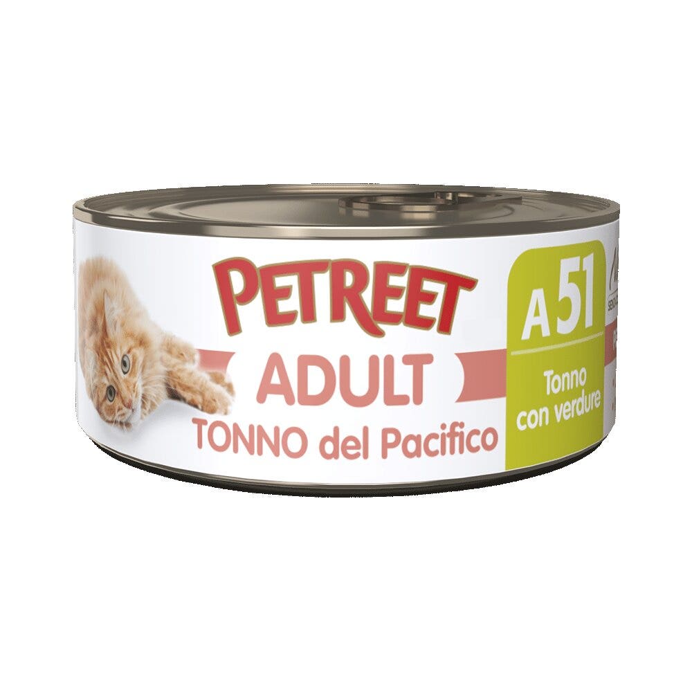 Petreet Adult Tonno Del Pacifico Con Verdure Per Gatti Lattina 70g-2