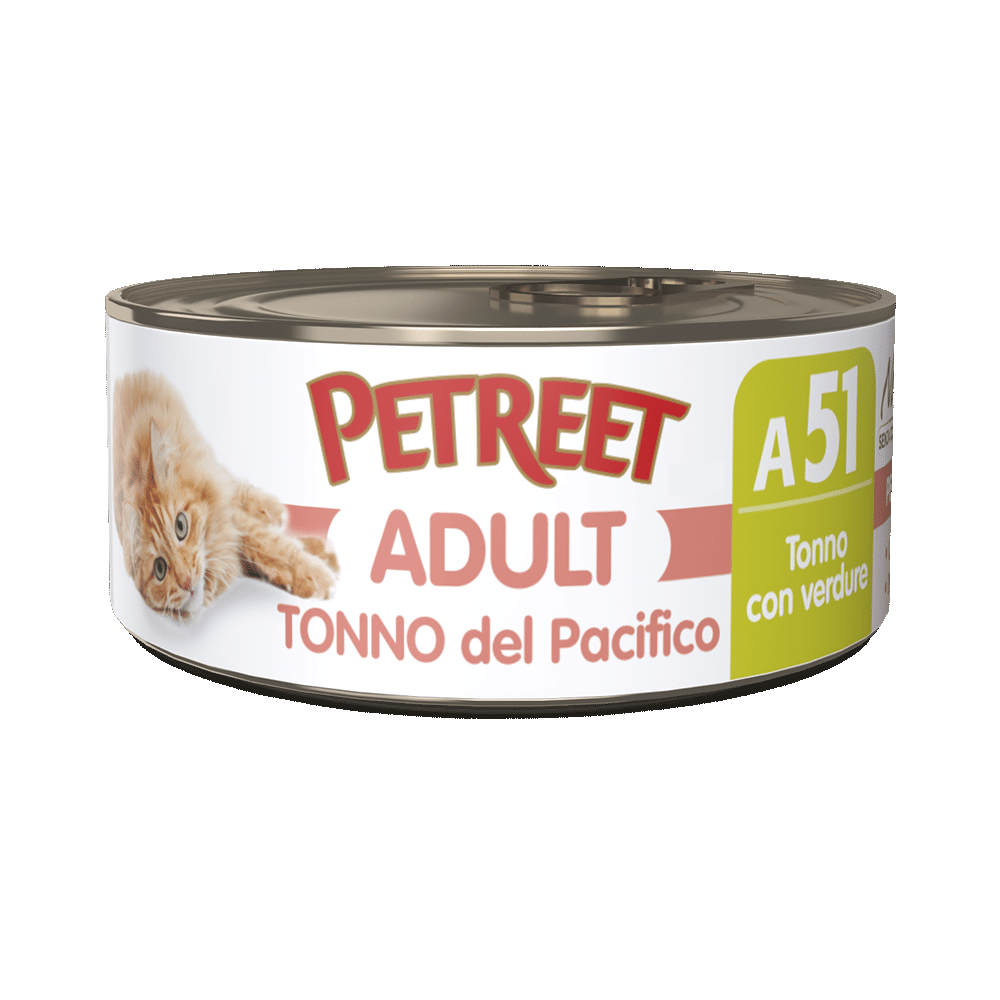 Petreet Adult Tonno Del Pacifico Con Verdure Per Gatti Lattina 70g-1
