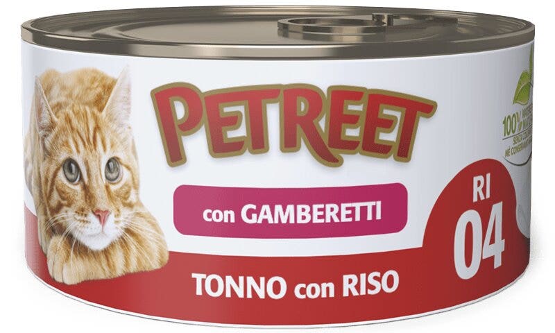 Petreet Tonno Riso Con Gamberetti Cibo Umido Per Gatti Adulti Lattina 85g-3