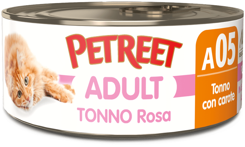 Petreet Tonno Rosa Con Carote Cibo Umido Gatto Adulto Barattolo 140g-2