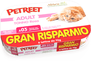 Petreet Tonno Rosa Con Gamberetti Cibo Umido Gatto Adulto 6x70g-2