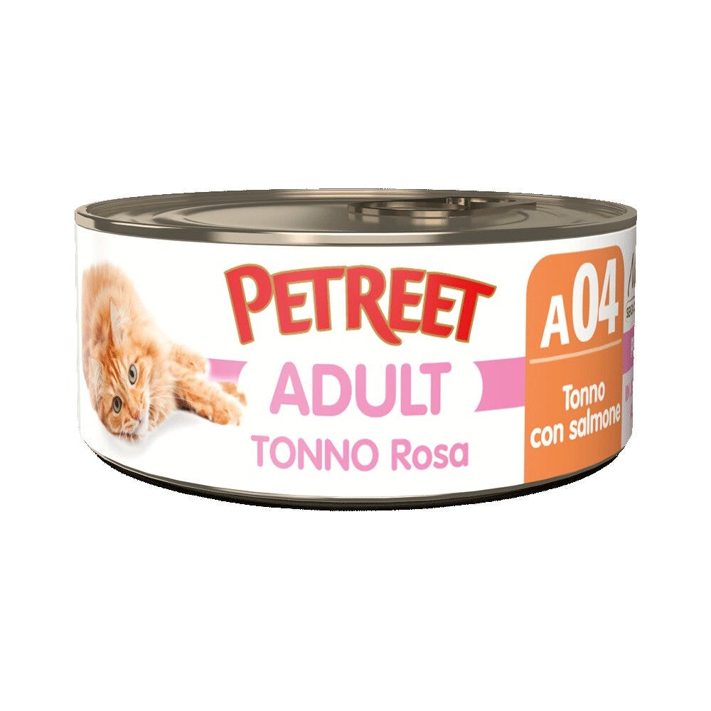 Petreet Adult Tonno Rosa Con Salmone Per Gatti Lattina 70g-2