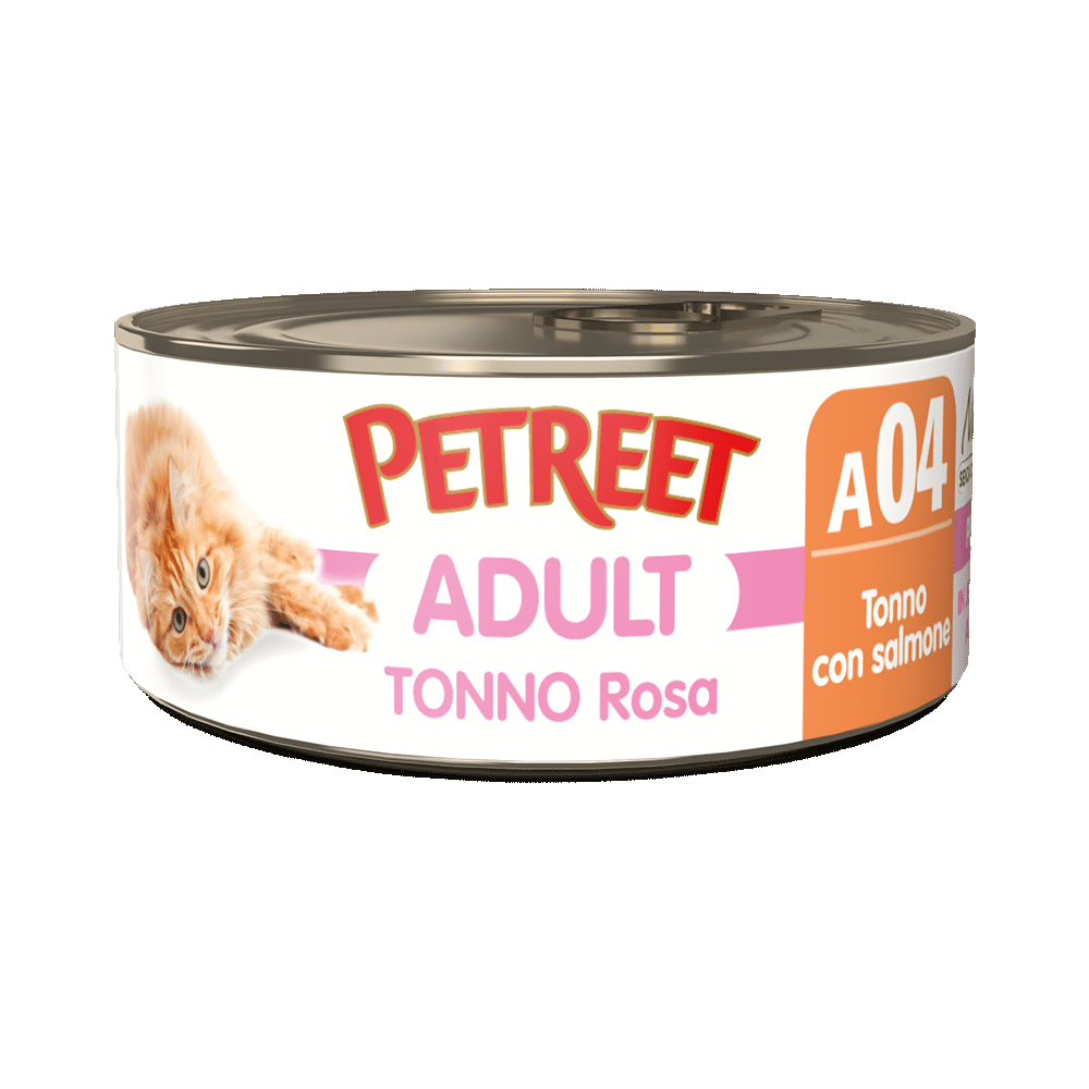 Petreet Adult Tonno Rosa Con Salmone Per Gatti Lattina 70g-1