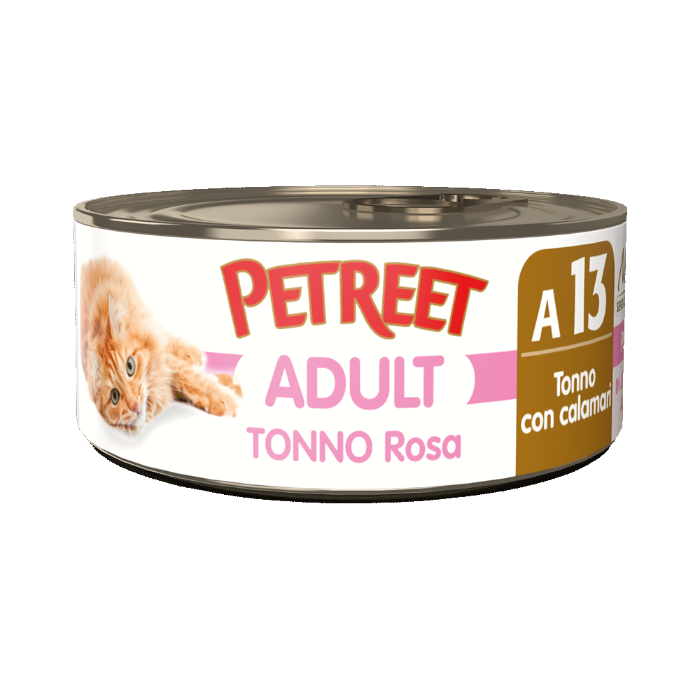 Petreet Adult Tonno Rosa Con Calamari Per Gatti Lattina 70g-1