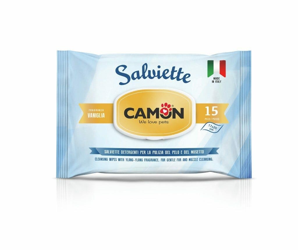 Camon Salviette Pocket Vaniglia Per Cani/Gatti 15 Pezzi-3