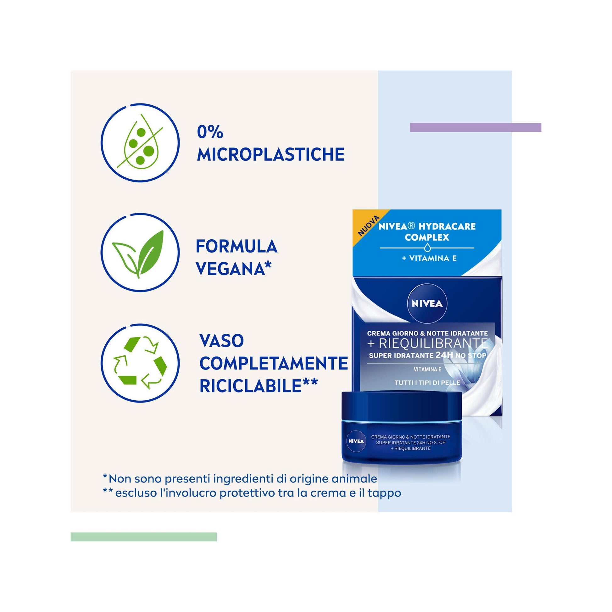 Nivea Crema Giorno & Notte Rigenerante 50 ml Crema Viso Nutriente Con Vitamina E E Provitamina B5-7