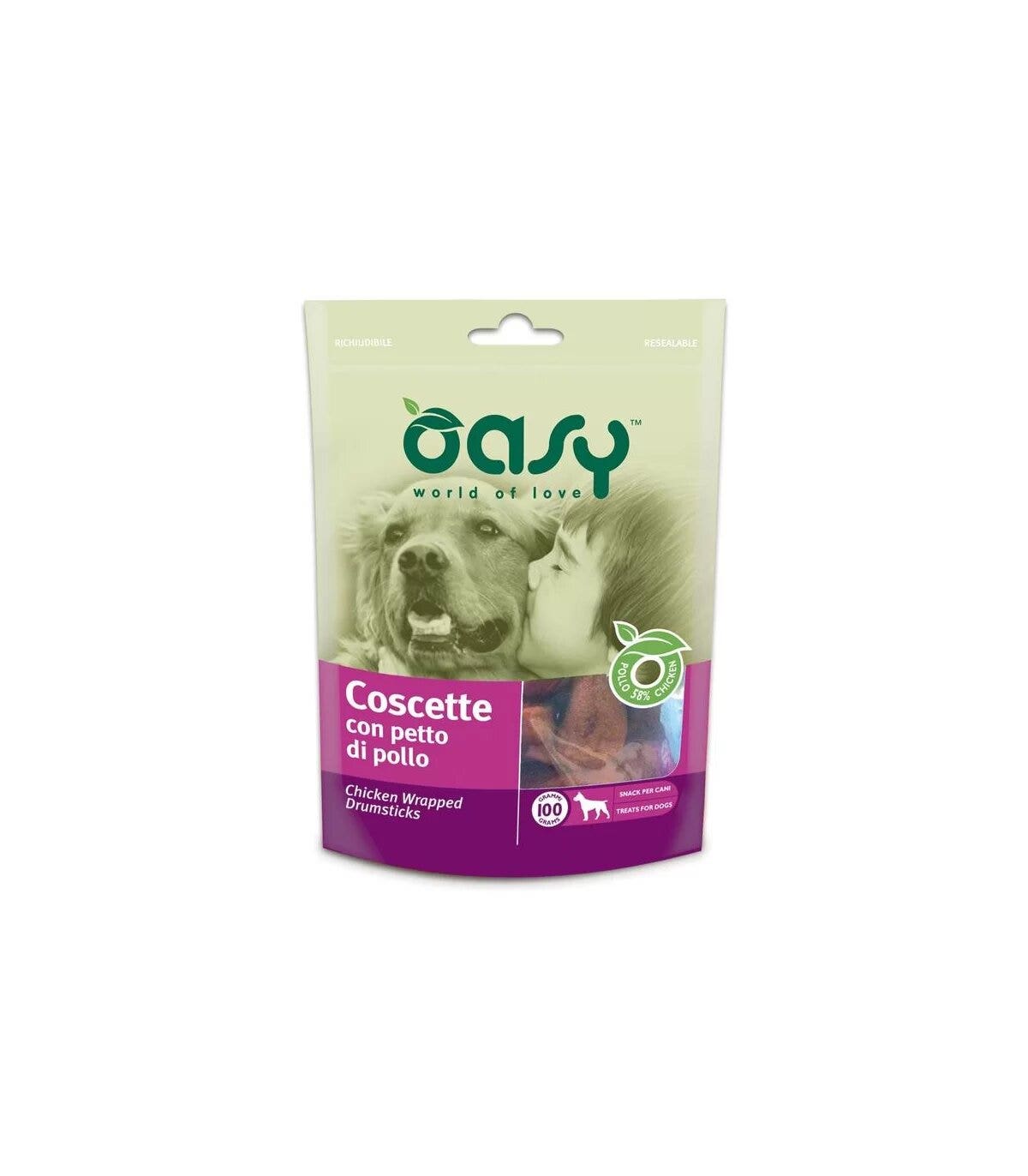 Oasy Snack Cane Coscette Con Petto Di Pollo 100g-1