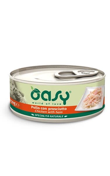 Oasy Specialità Naturale Cane Pollo con Prosciutto 150g-1