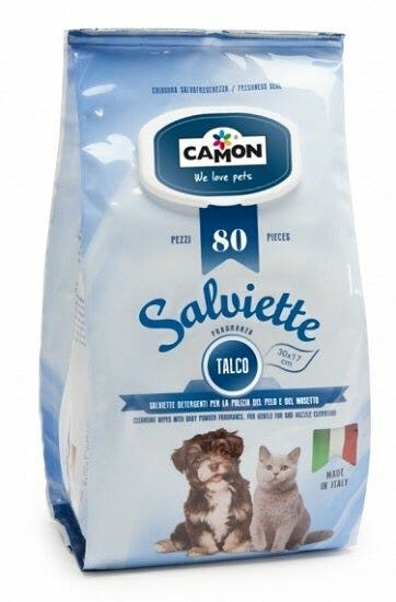 Camon Salviette Talco Per Cani/Gatti 80 Pezzi-2