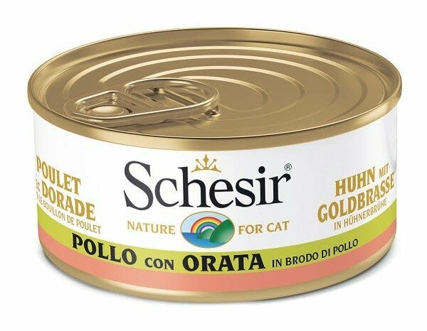Schesir Pollo Con Orata Cibo Umido Gatti Adulti Lattina 70g-2