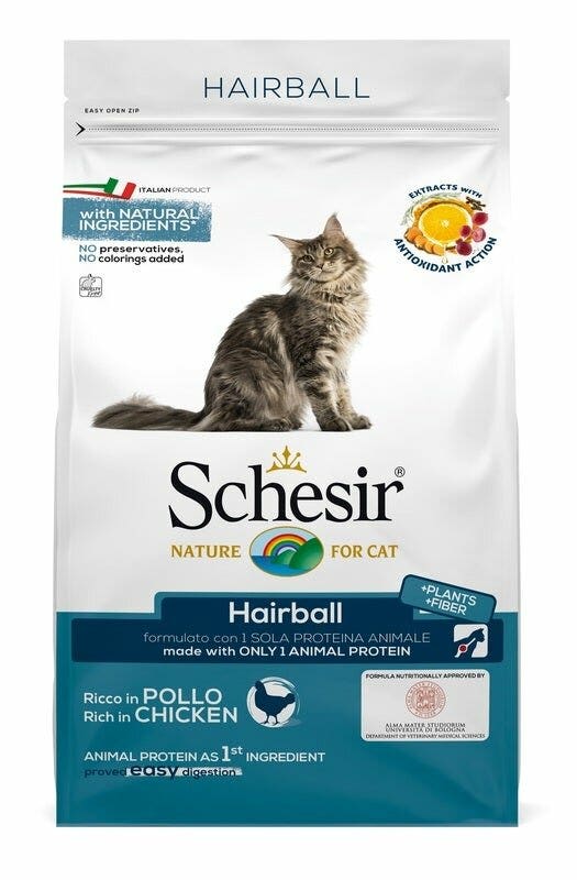 Schesir Hairball Croccantini Con Pollo Per Gatti Adulti Sacco 1,5kg-2