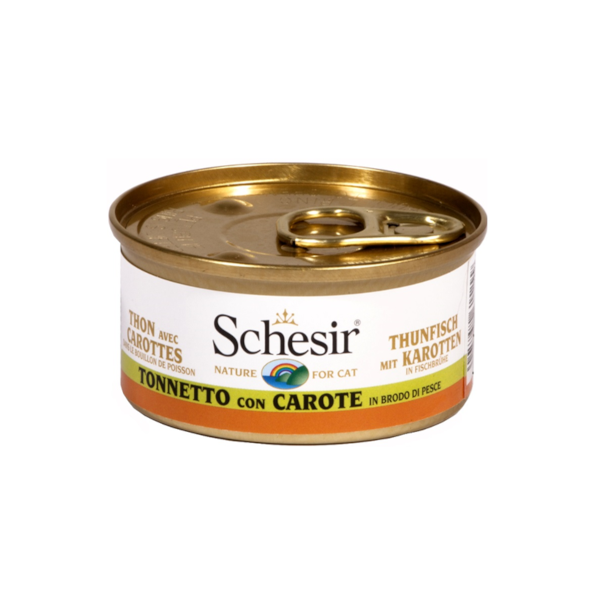 Schesir Tonnetto Con Carote Lattina Cibo Umido Gatto Adulto 70g-2
