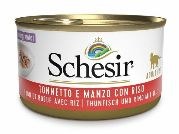 Schesir Tonnetto Con Manzo E Riso Cibo Umido Gatti Adulti Lattina 85g-2