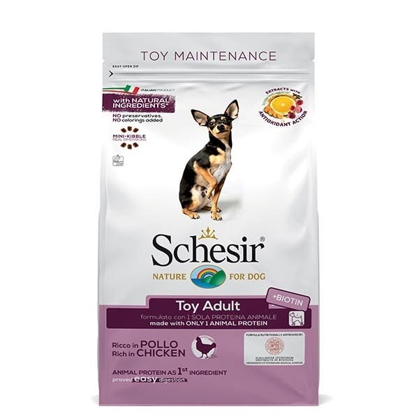 Schesir Ricco In Pollo Cibo Secco Cani Adulti Taglia Toy Sacco 800g-1