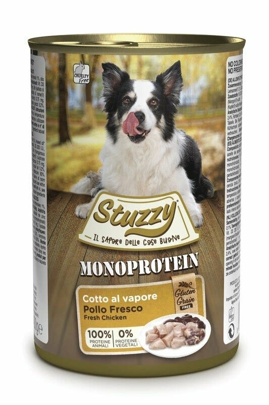 Stuzzy Monoprotein Al Pollo Cibo Umido Cani Adulti Barattolo 400g-2