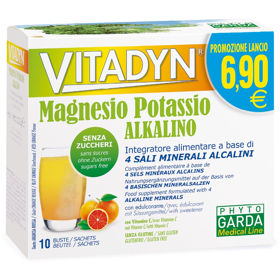 Vitadyn Magnesio Potassio Alkalino Senza Zucchero 10 Bustine  - 3
