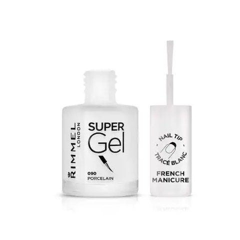 Rimmel Smalto Super Gel French Manicure Nail Tip Colore 090 Porcelain 12ml-2