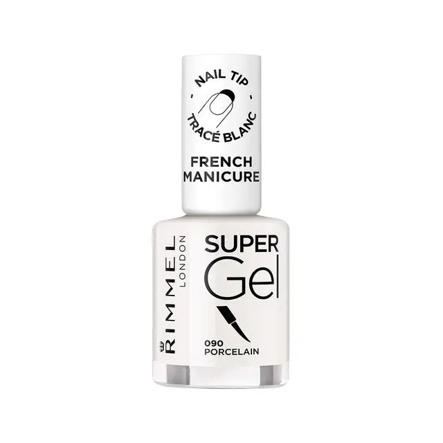Rimmel Smalto Super Gel French Manicure Nail Tip Colore 090 Porcelain 12ml-1