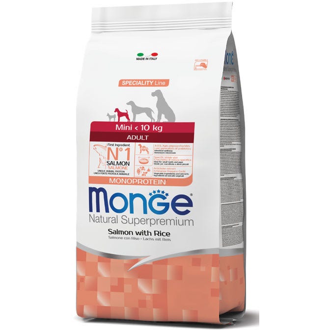 Monge Salmone E Riso Cibo Secco Per Cani Adulti Taglia Piccola Sacco 800g-1