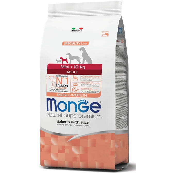 Monge Salmone E Riso Cibo Secco Per Cani Adulti Taglia Piccola Sacco 800g-2