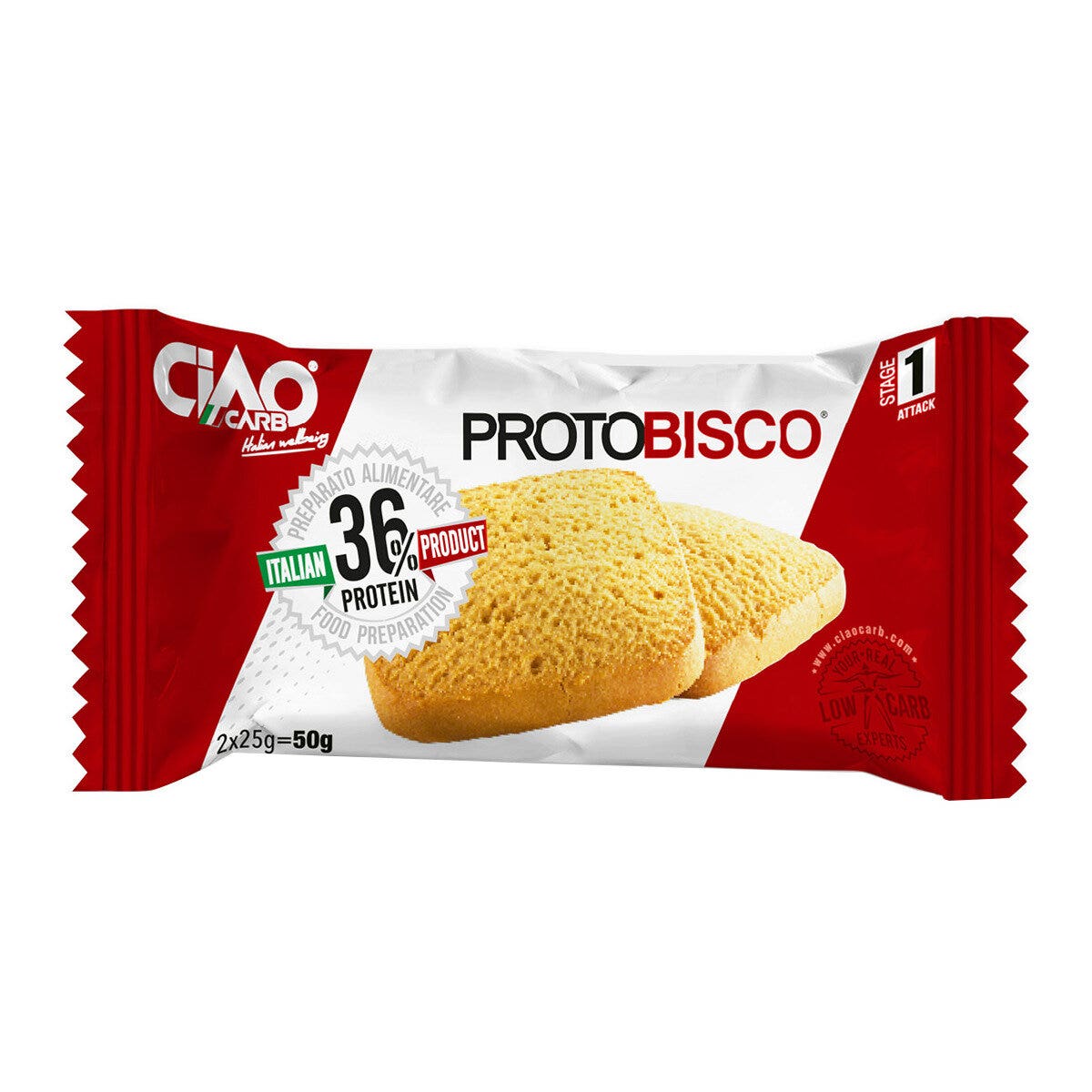 Ciao Carb Stage 1 Protobisco Biscotto Proteico Vaniglia & Limone 2x25g-1