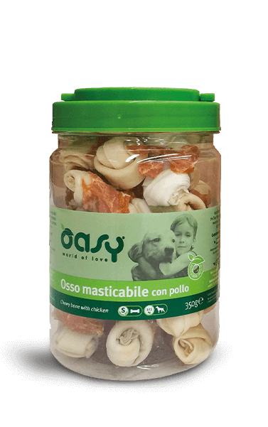 Oasy Snack per Cani Osso Masticabile con Pollo Taglia S 350g-1