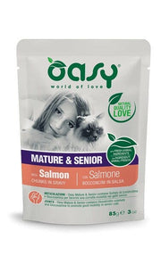 Oasy Bocconcini In Salsa Per Gatto Mature & Senior con Salmone 85g-1