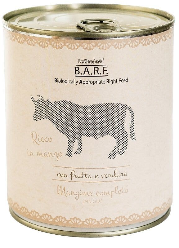 Barf Mangime Per Cane Completo Manzo Con Frutta e Verdura 800g-1