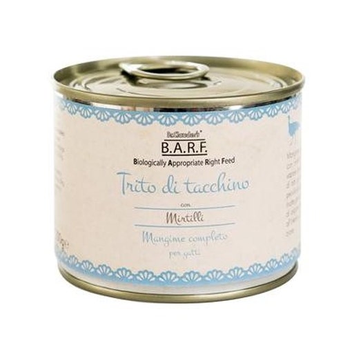 Barf Menu Completo Cibo Umido Trito Di Tacchino Per Gatti Lattina 200g-1