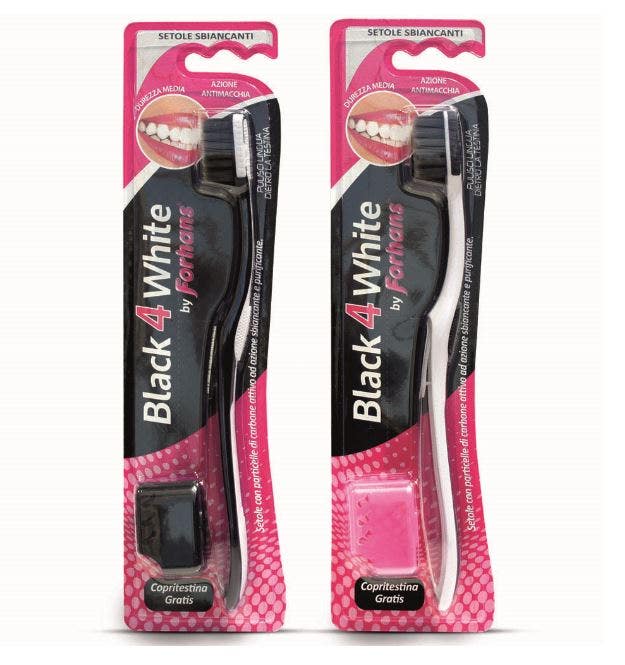 Forhans Spazzolino Black4White Setole Carbone Attivo 1 Pezzo  - 4