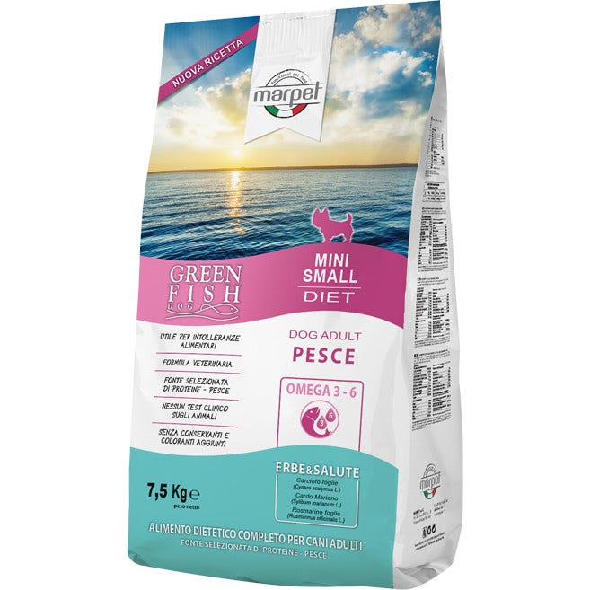 Marpet Greenfish Pesce Cibo Secco Per Cani Adulti Taglia Mini Small Sacco 7,5Kg-2