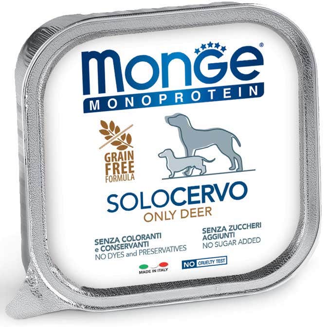 Monge Monoprotein Solo Cervo Cibo Umido Per Cani Adulti 150g-1