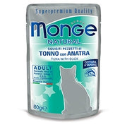 Monge Natural Superpremium Cotti a Vapore Con Tonno E Anatra Cibo Umido Per Gatti 80g-1