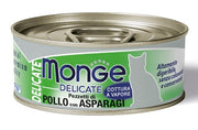 Monge Delicate Pezzetti Di Pollo Con Asparagi Cibo Umido Gatti Adulti Lattina 80g-1