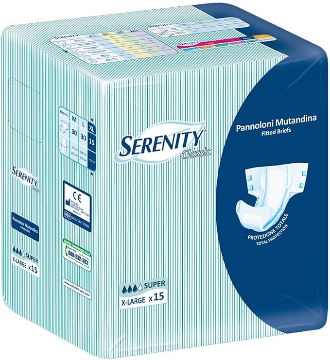 Serenity Classic Pannolone a Mutandina Super Taglia XL 15 Pezzi